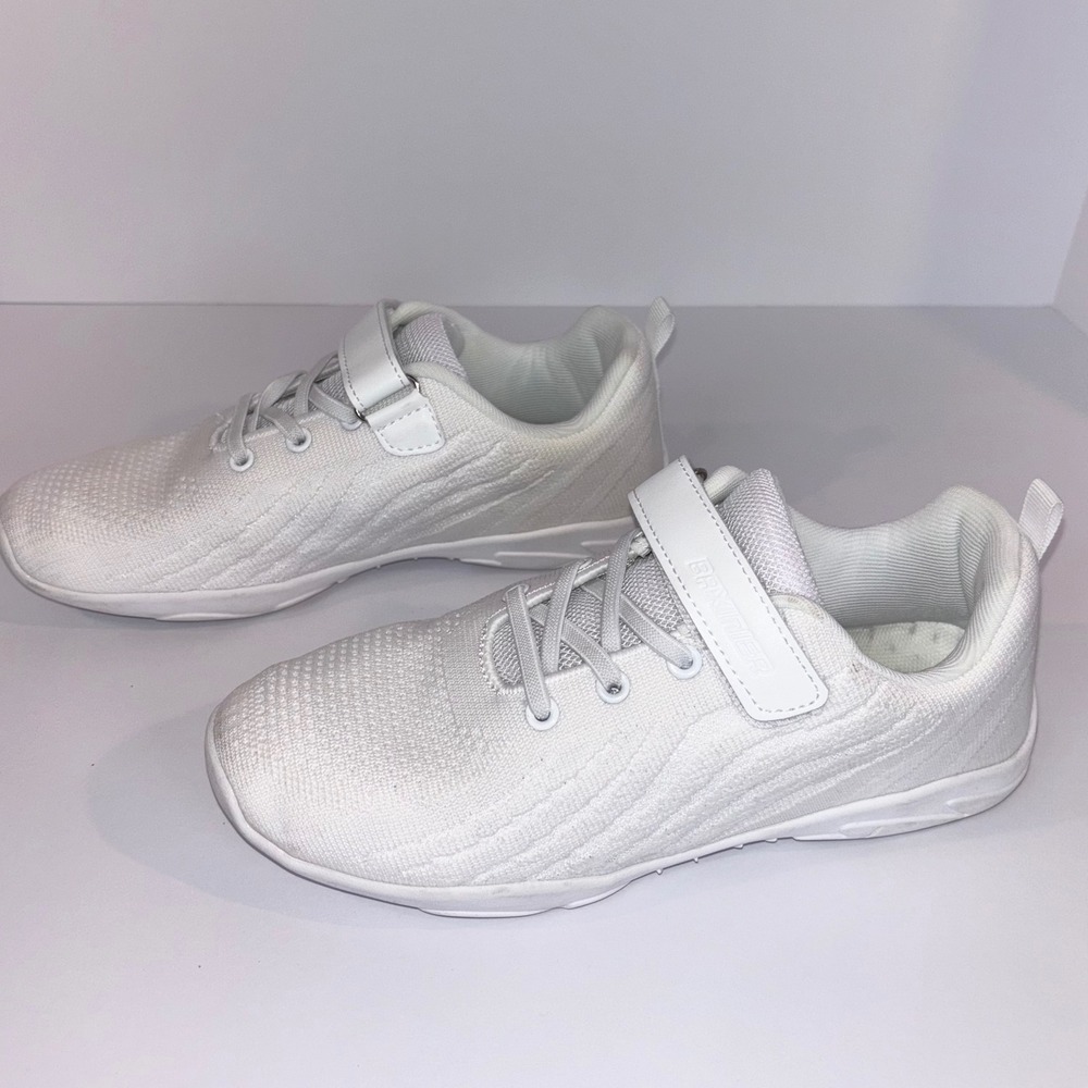 Cheer Girls Size 5 Big Kid BAXINIER White Sneakers Lace-Up‎ Hook & Loop Athletic